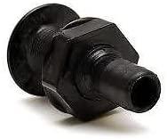 3/4 Hose Black Through Hull Fitting Bilge Outlet Max 1 1/4" Hull/Transom thickness