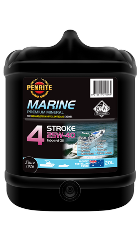 Penrite Premium NMMA FC-W Approved Outboard / Inboard Mineral Marine 25W-40 4-Stroke Oil (20 Litres)