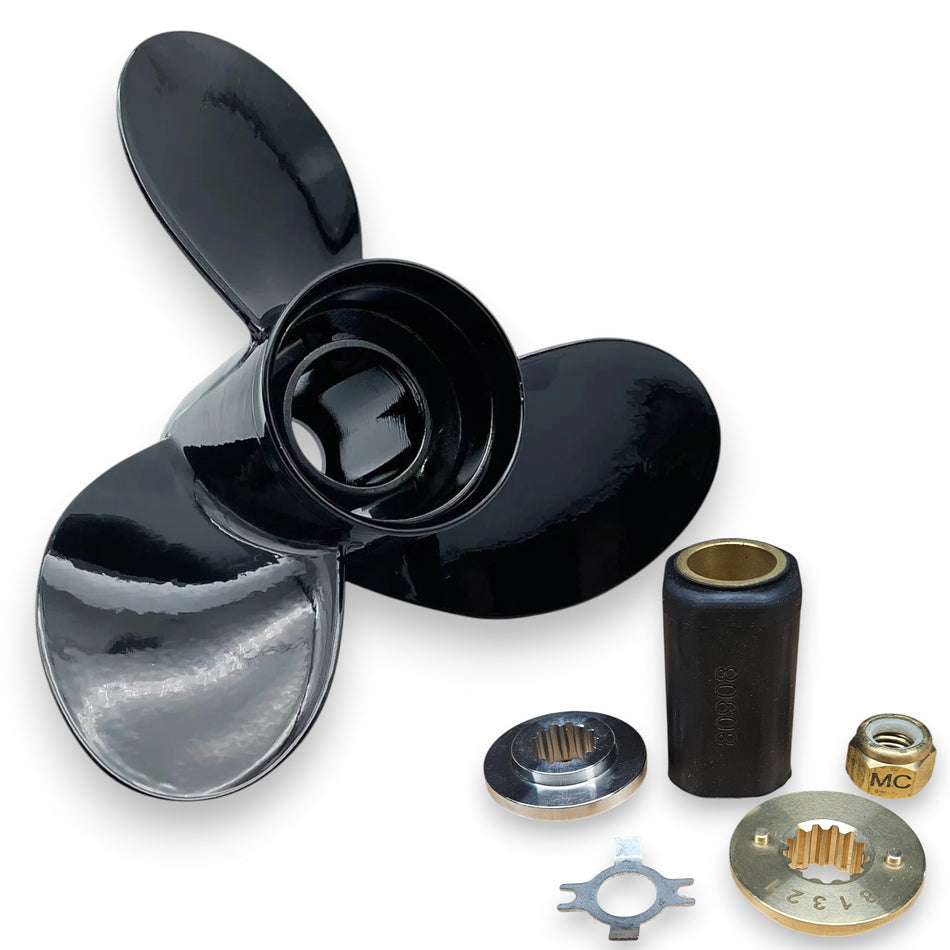 3-blade 25-70hp Megara Series Aluminium Propeller with hub kits to suit Mercury & Mariner outboards