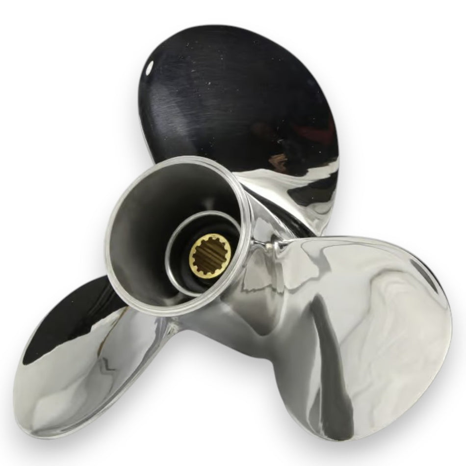 Yamaha, Selva, Suzuki, Honda  25-60hp Stella Series Polished Stainless 3-Blade Pressed Hub Propellers