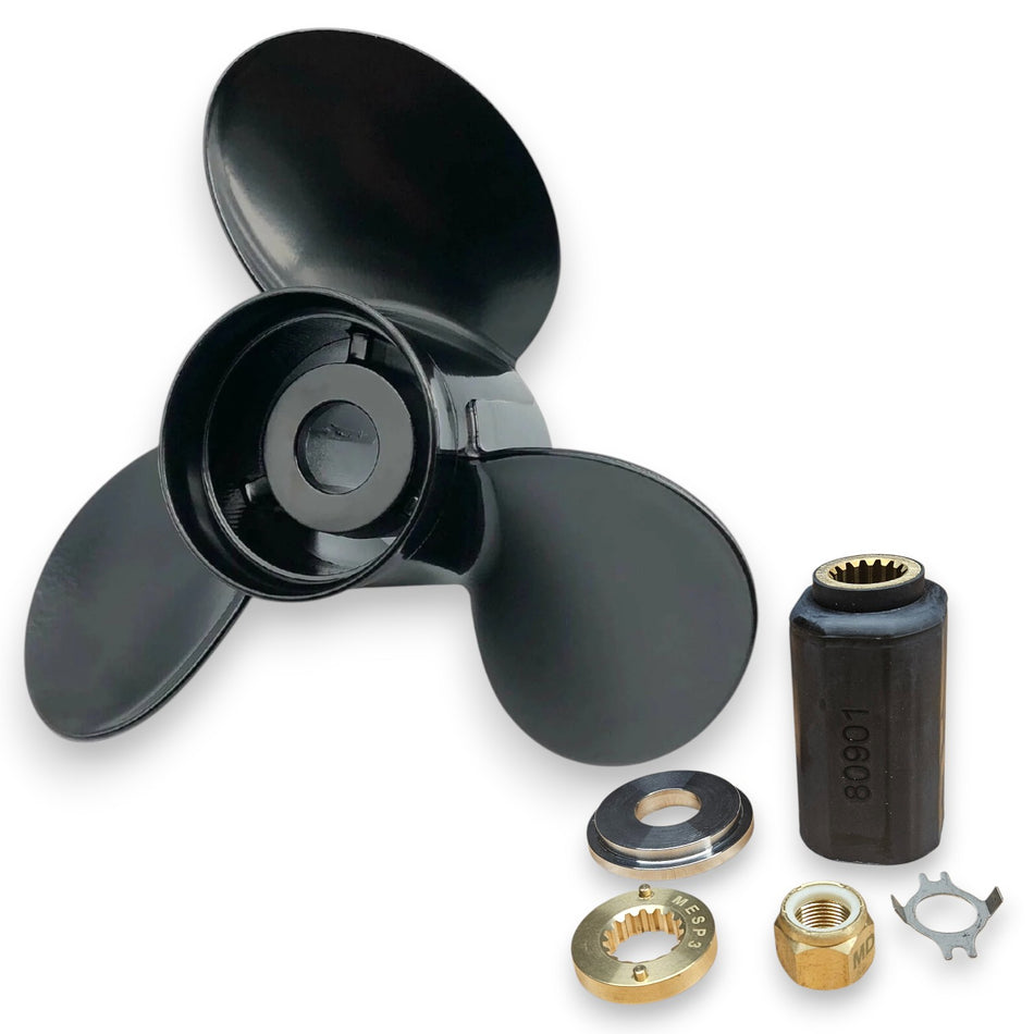 90-300hp Mercury, Mariner, MerCruiser Megara Series Titanium Aluminium 3-Blade RH Rotation Propellers