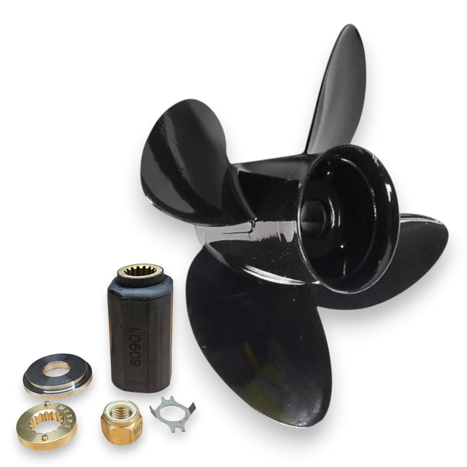 90hp-300hp Mercury, Mariner, MerCruiser 4-Blade Titanium Aluminium PolaStorm Propellers