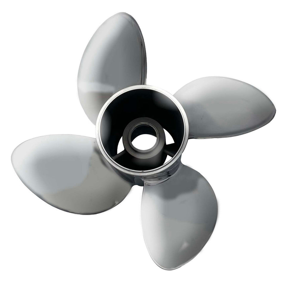 90-300hp Group E TorqueMaster Series Polished Stainless 4-Blade LH Rotation Propeller Blade Units (4 3/4" hub)