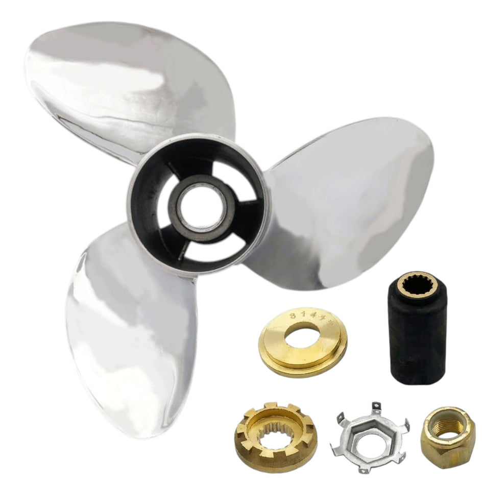 Verado V8 and MerCruiser Soltiga 3 Series Polished Stainless 3-Blade Propellers