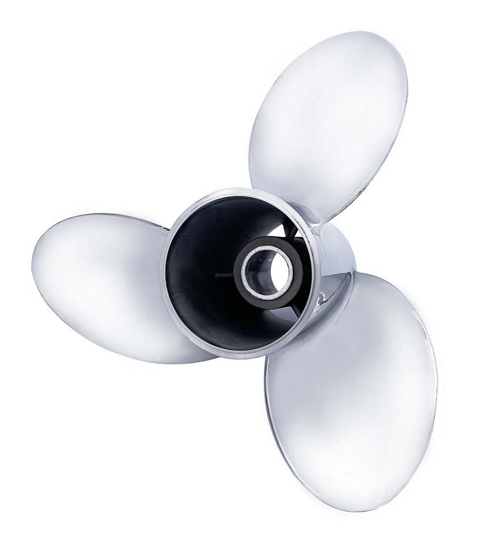 90-300hp Group E Soltiga 3 Series LH Rotation Polished Stainless 3-Blade Propeller Blade Units (4 3/4" hub)