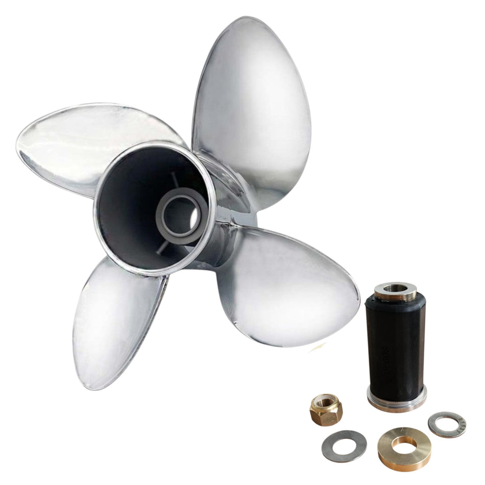 Verado V8 and MerCruiser Soltiga 4 Series Polished Stainless 4-Blade Propellers