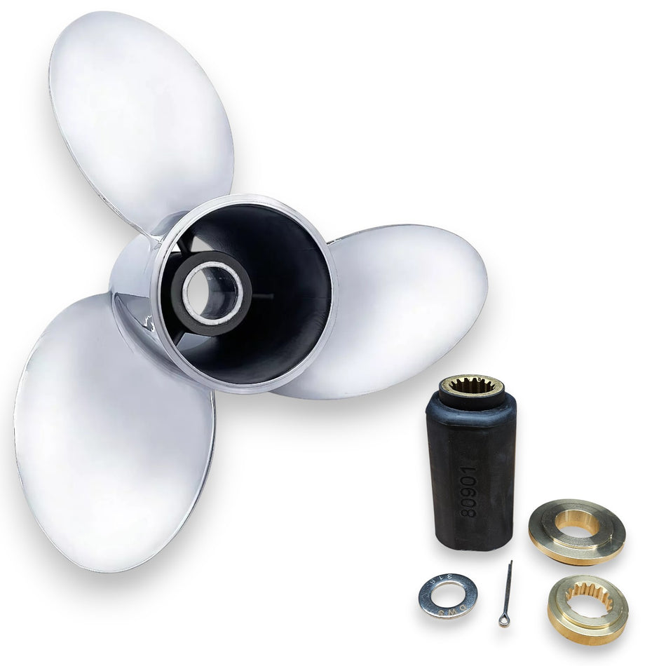 Honda 115-250hp Saltist Series Polished Stainless RH Rotation 3-Blade Propellers