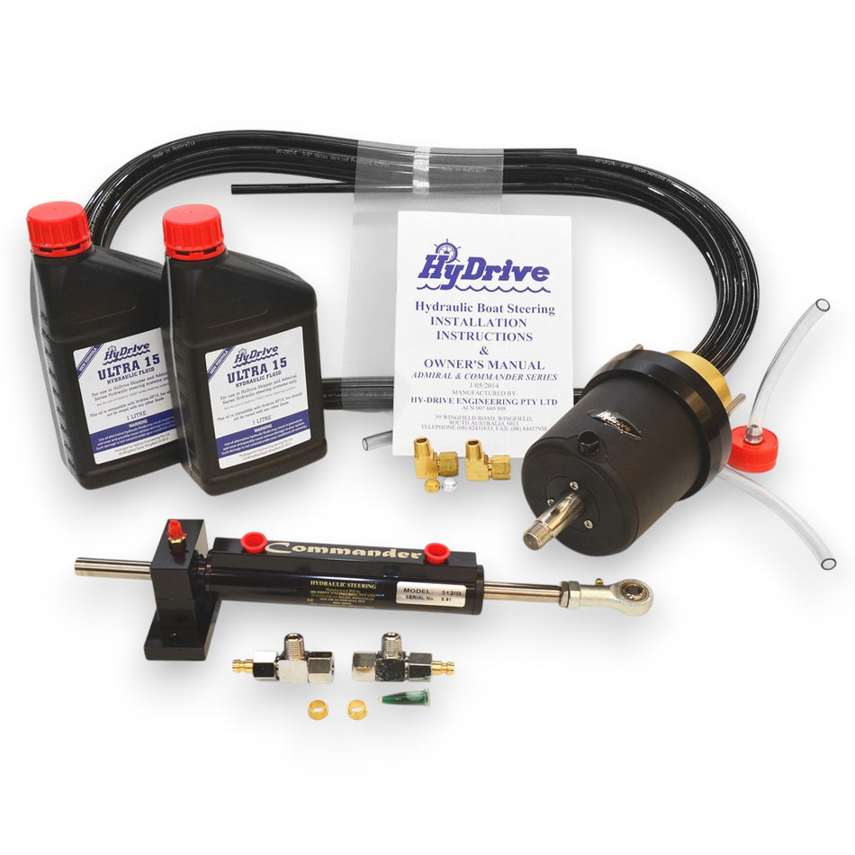 Commander Series hydraulic steering kit for small leisure jet-powered boats