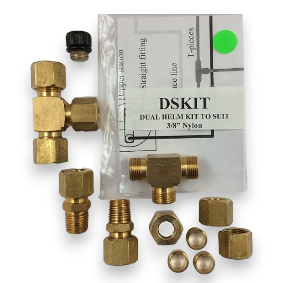 Dual Helm Station Kit - Suits HyDrive N8 Nylon Tubing & Flexihose