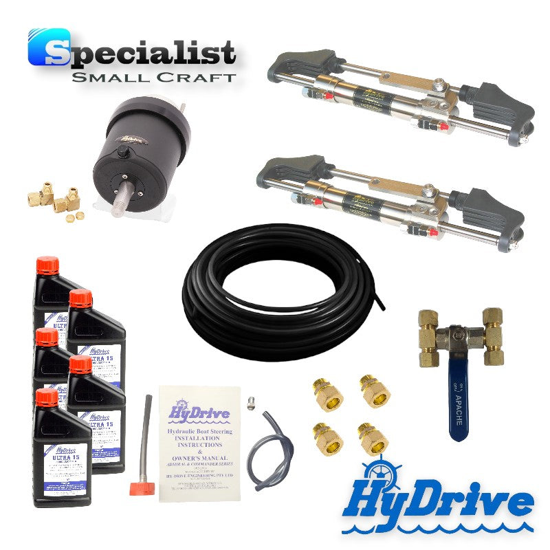 HyDrive Commercially-Rated Fluid Linked Steering System for boats over 8m with twin outboard motors