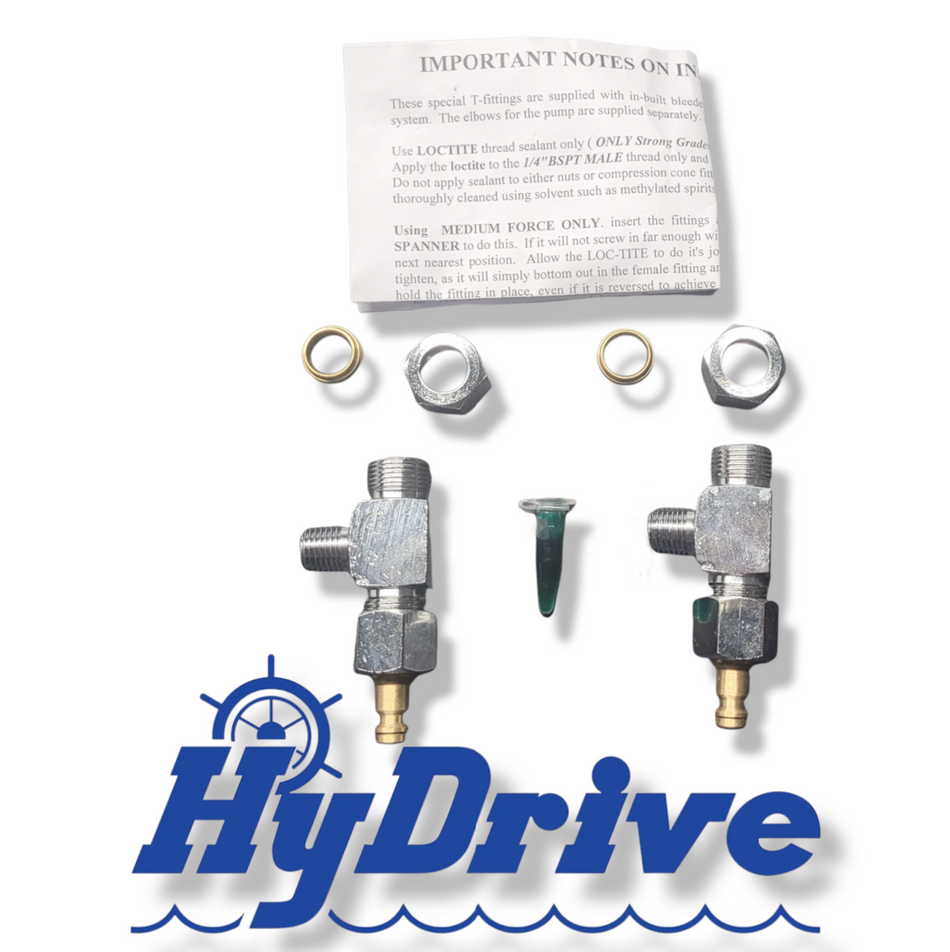 N8 Bleeder Tees Kit (pair) for Hydrive Steering Cylinders