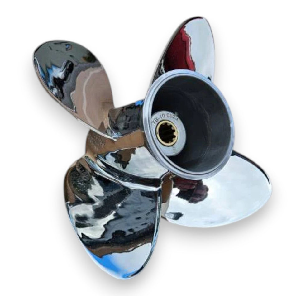 4-Blade 10" x 10" PolaStorm Surf Rescue Stainless Steel Propeller for Tohatsu, Mercury, Mariner 2-stroke 25/30hp