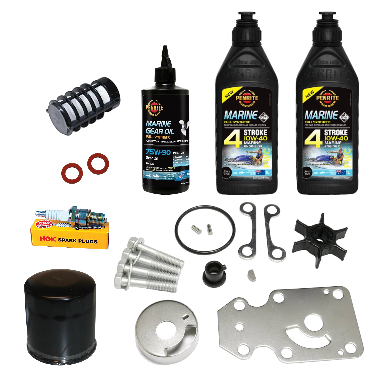 Service Kit for Yamaha F15C / F20B Outboards with Water Pump Kit and Oils