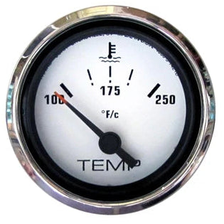 Marpac Premier Elite DOMED Water Temperature Meter Gauge Stainless Bezel made by Faria