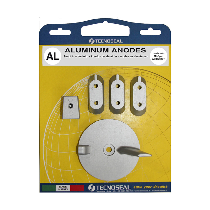 Tecnoseal Kit Anodi In Alluminio Per Mercury Bravo II-III – Sostituzione Originale, Zinco Per Barche E Gommoni, Peso 0.97 Kg