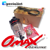 OMAX 10 Micron Clear Bowl Water Separating Fuel Filter Assembly for Outboard Motors