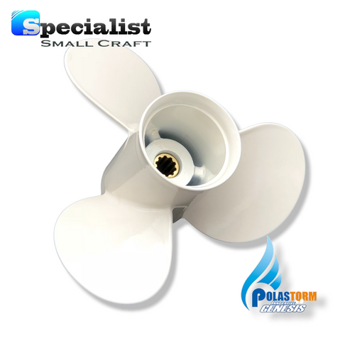 9 7/8" x 10 1/2" -F PolaStorm Aluminium Propeller Yamaha Selva 20-30hp