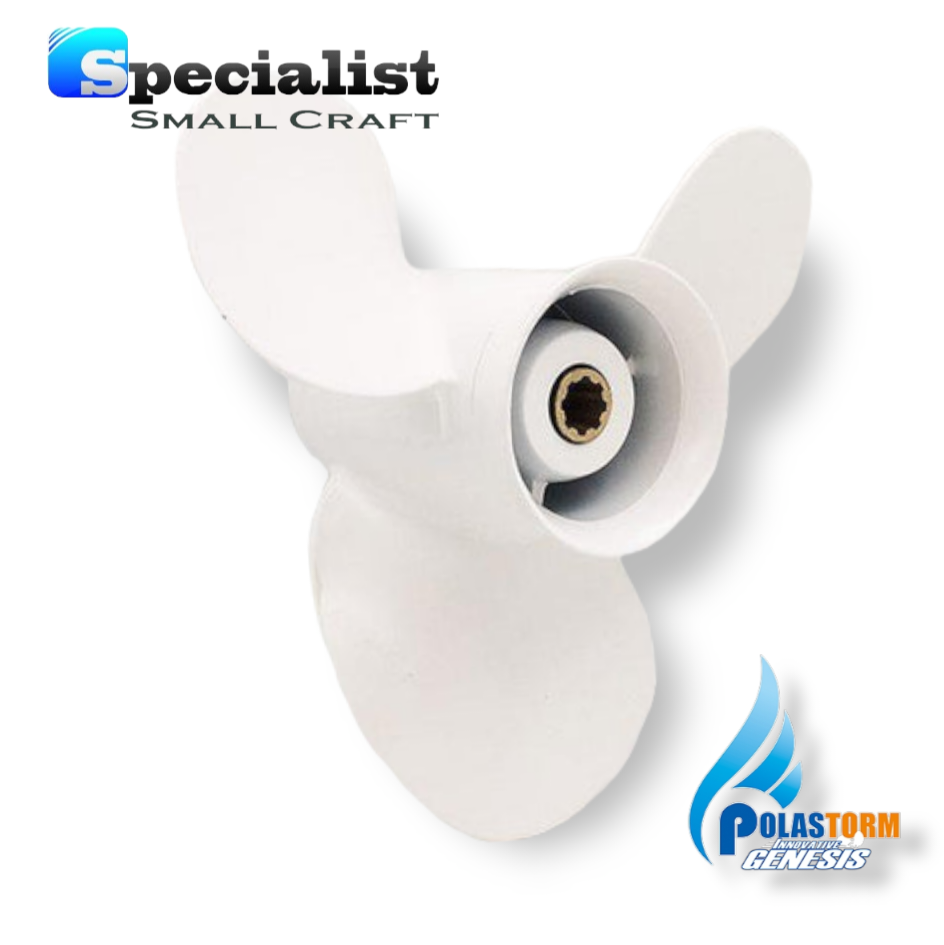 9 1/4" x 9"-J1 63V PolaStorm Aluminium Propeller Yamaha & Selva 9.9-20hp, 8 tooth spline