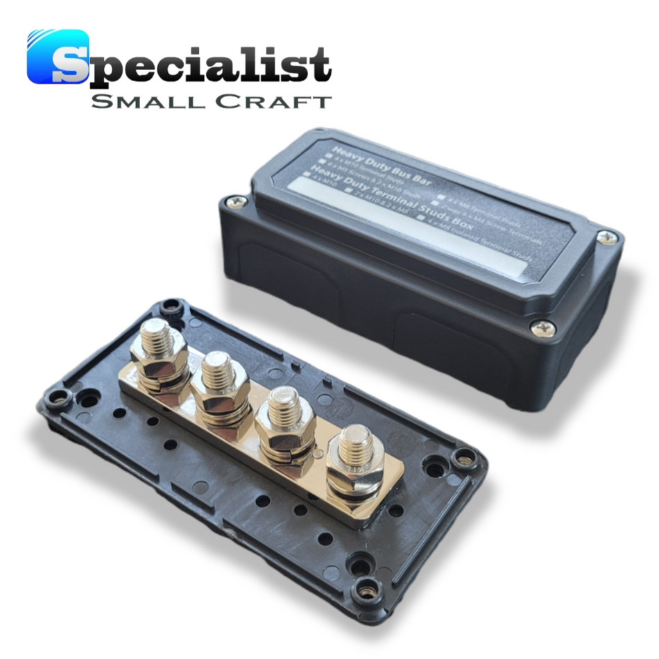 Heavy-Duty Modular Design Bus Bar Box with 4x M10 Terminal Studs