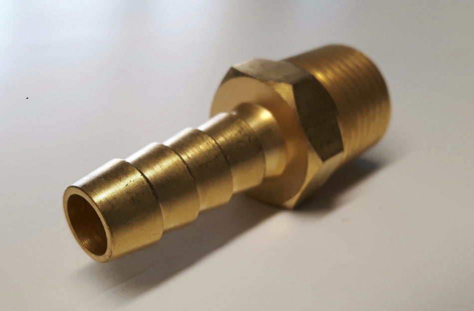 Brass 3/8"NPT - 3/8" Hose Barb Straight Fitting