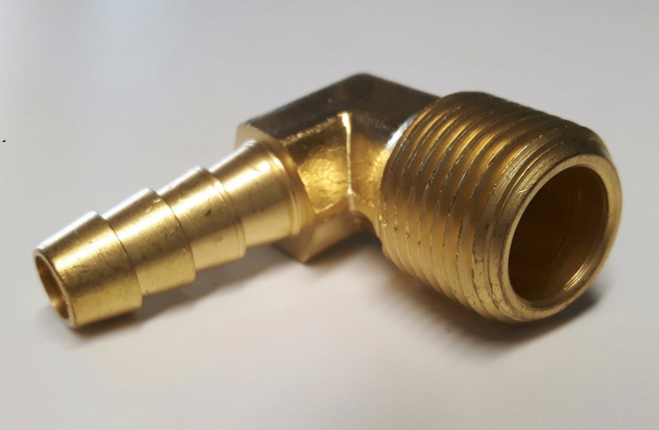 Brass 3/8"NPT - 5/16" Elbow Hose Barb