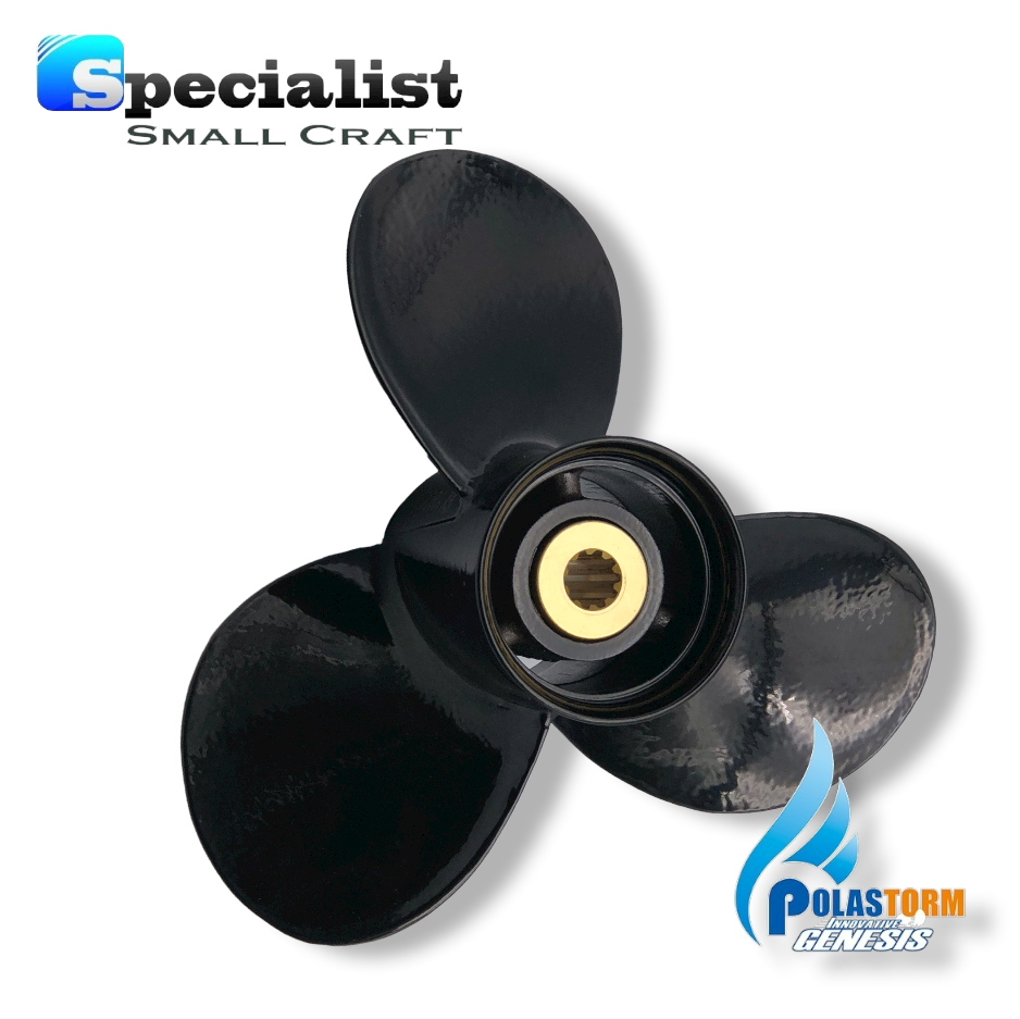 9 1/4" x 9" PolaStorm Aluminium/Titanium Suzuki Outboard Propeller for 8hp-20hp engine