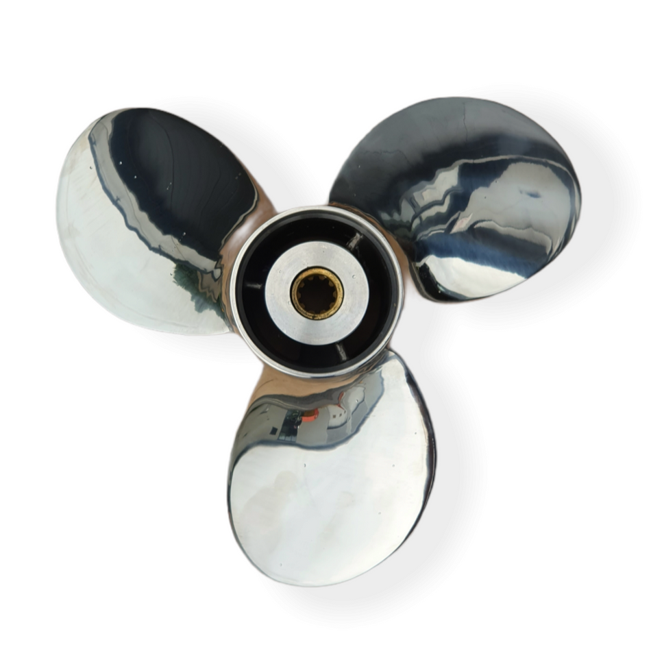 9 1/4" x 9" Stainless PolaStorm Propeller: Suzuki 8-20hp OB's