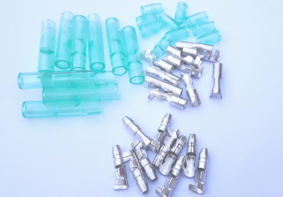 Japanese type male & female electrical bullet connectors with clear sheaths (pack of 10)