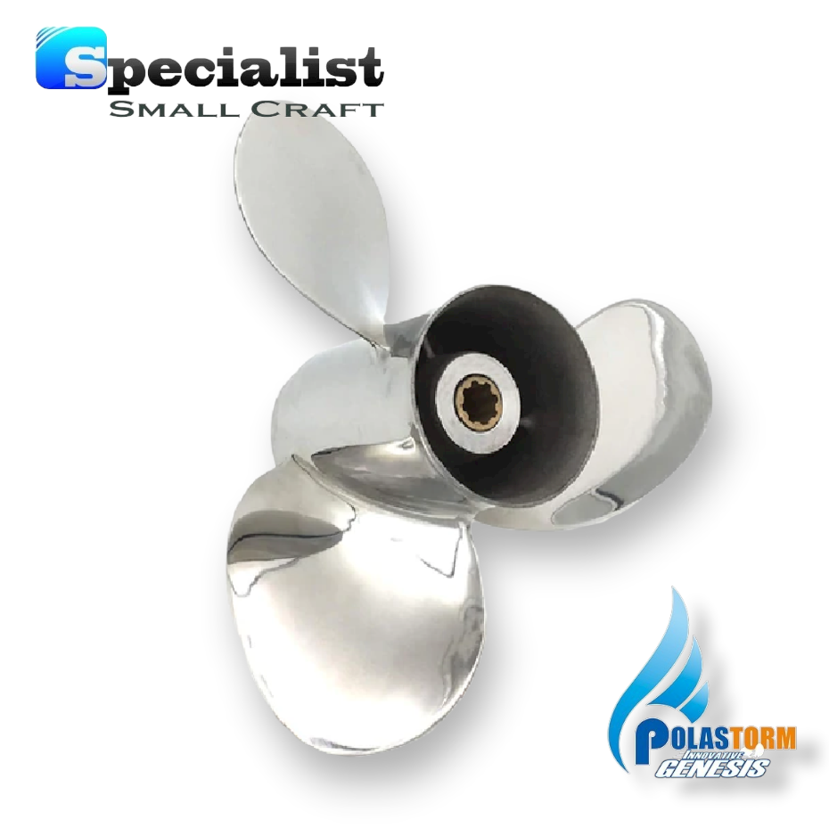 Small Propellors 8-20hp Polished Stainless Propellers Yamaha Honda Selva – Specialist ...
