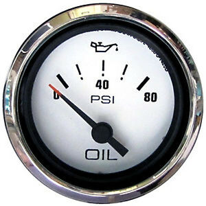 Marpac Premier Elite DOMED Oil Gauge Stainless Bezel 7-1990 made by Faria