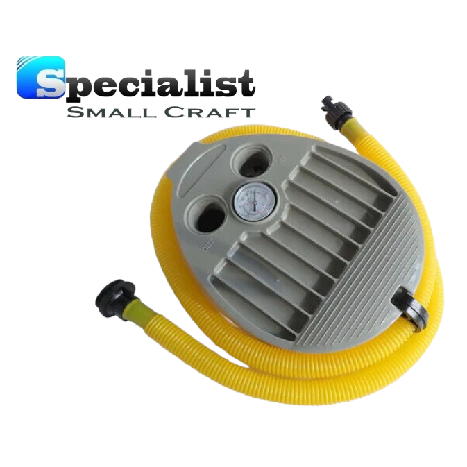 Heavy Duty 5L Foot Pump c/w Pressure Gauge with Bravo style adaptor & long 1.5m hose
