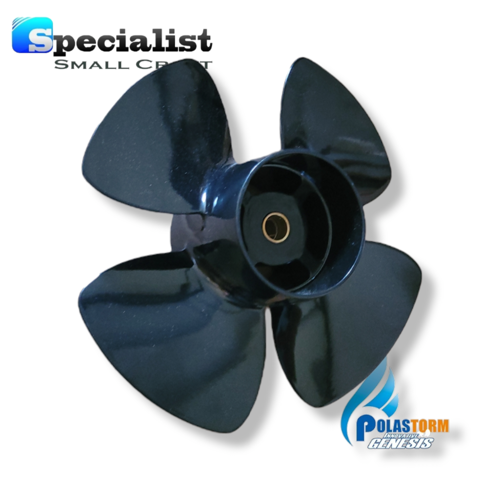 8" x 5" High Thrust SailDrive Aluminium/Titanium PolaStorm propeller to suit 4-stroke Mercury/Mariner & Tohatsu 4-6hp outboards