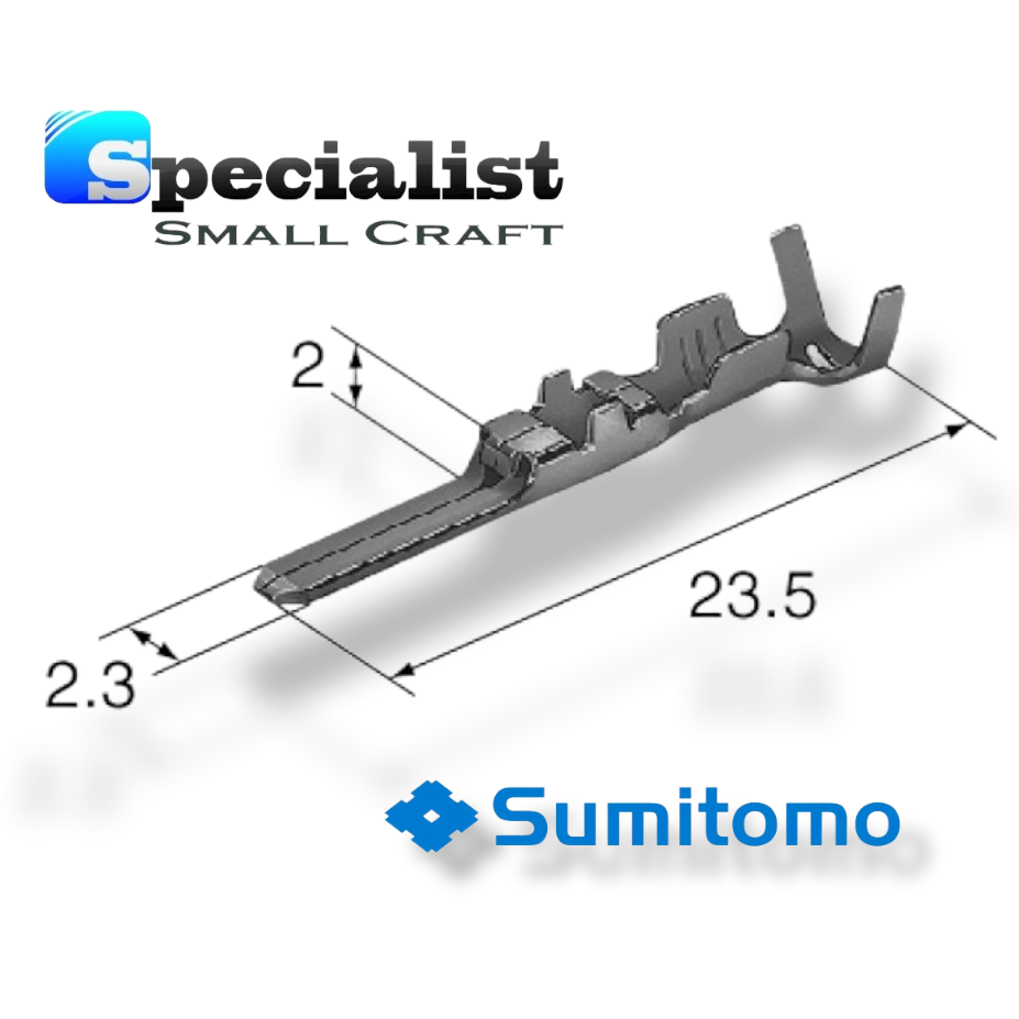 25x Sumitomo 3mm male spade fittings for sealed connectors