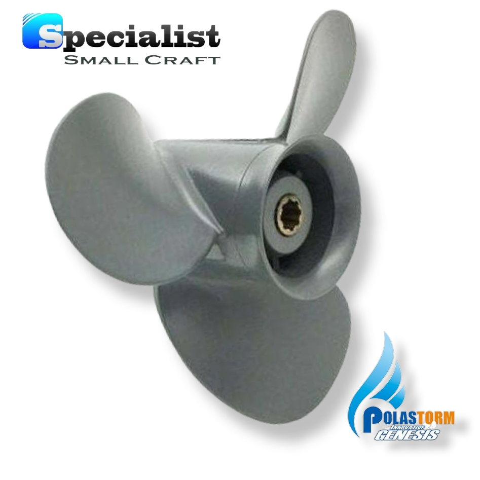 9 1/4"x 9" PolaStorm Aluminium-Titanium Outboard Propeller Honda 8hp-20hp