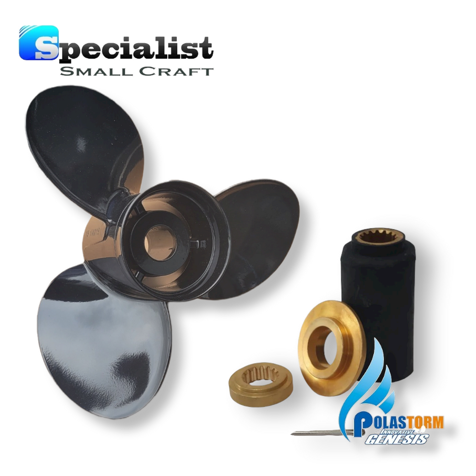 15" x 17" PolaStorm Titanium-Aluminium Propeller with PolaFlex Hub kit to suit Suzuki & Johnson 150hp-300hp