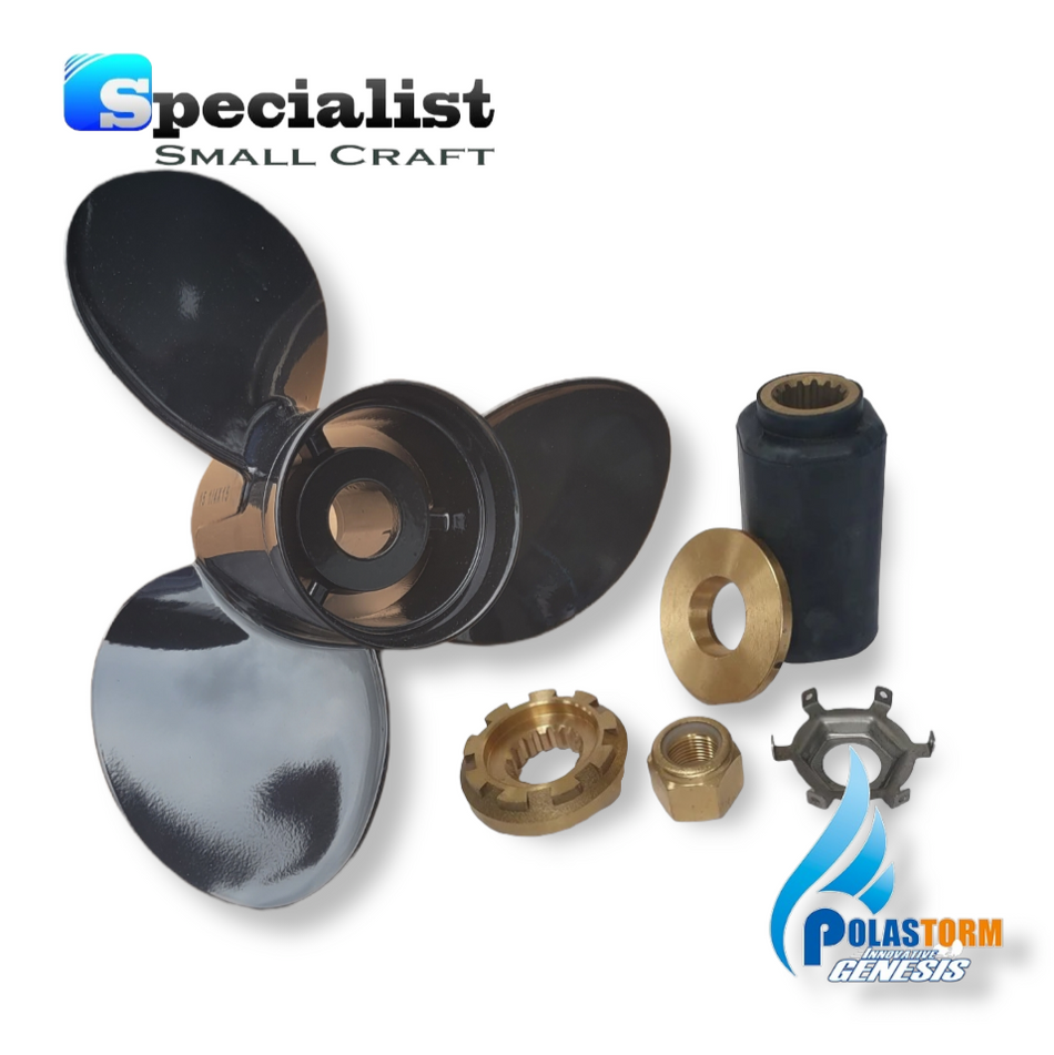 15 1/4" x 15" PolaStorm Titanium-Aluminium Propeller with PolaFlex Hub kit to suit Mercury, Mariner & MerCruiser 135-300hp