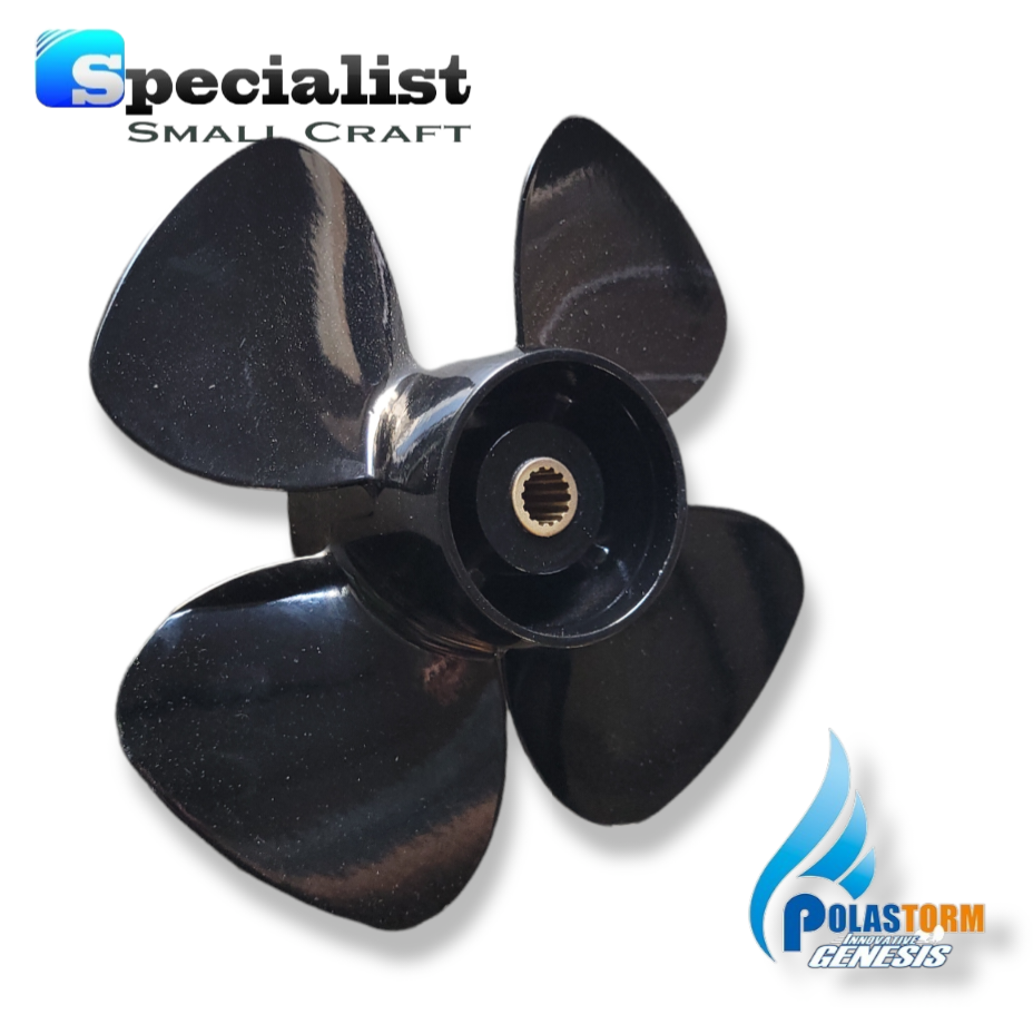10" x 5" High Thrust SailDrive Aluminium/Titanium PolaStorm propeller to suit Suzuki 8-20hp outboards