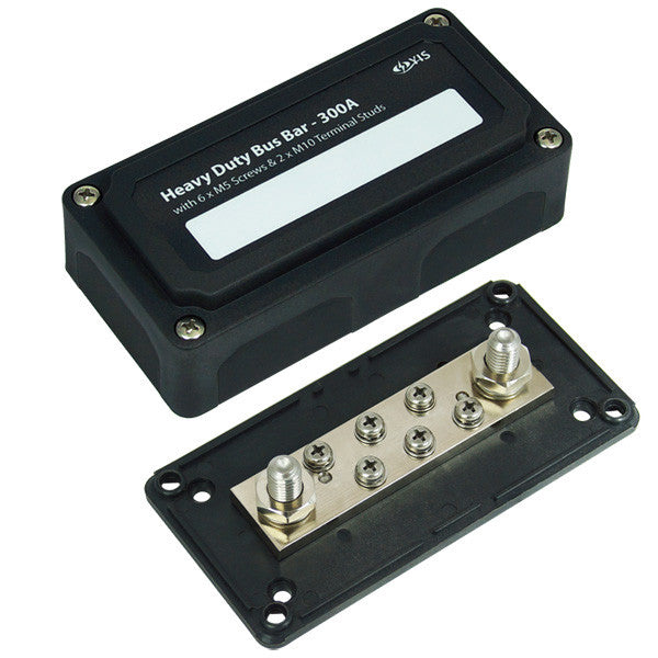 Marine Quality 300A Heavy-Duty Modular Design Bus Bar Box with 2x M10 + 6x M5 studs