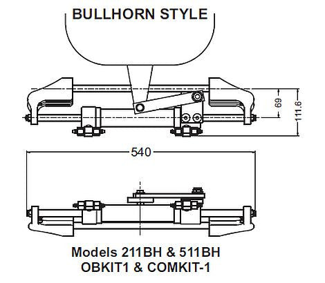 HyDrive Commander Bullhorn Steering Kit for Outboards up to 300hp (COM ...