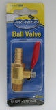 2-Way Brass Ball Valve Fuel Tap: 3/8"" BARB & 1/4"MNPT