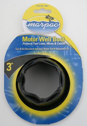 3" Motorwell boot with reinforcement ring and cable tie adjustment in black