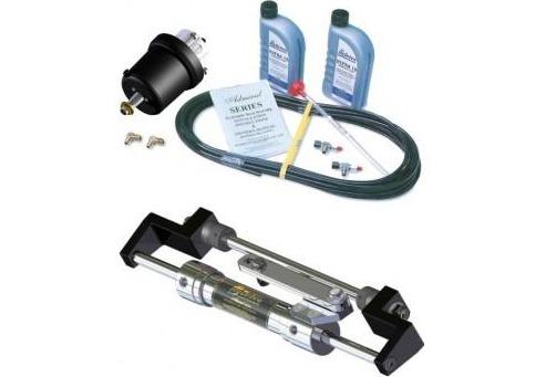 Compact Admiral Bullhorn Steering Kit for Outboards in narrow engine wells