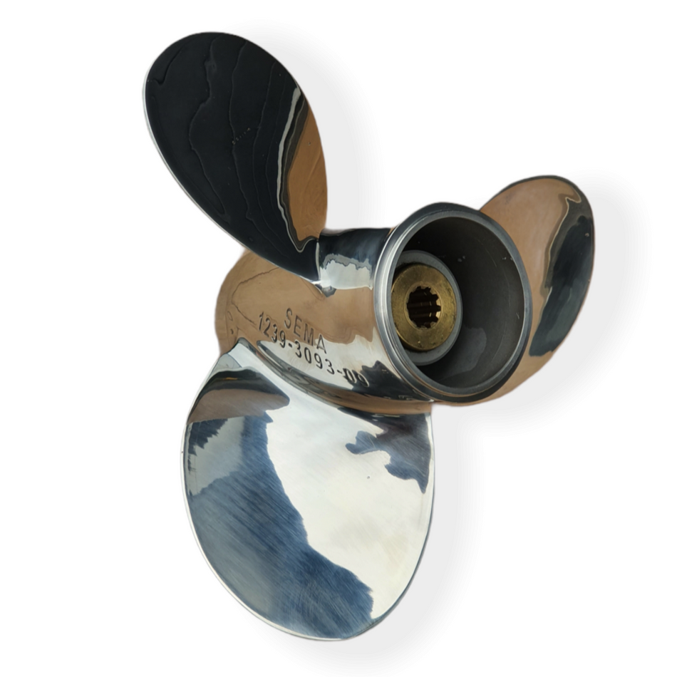 8-20hp Sema Series Polished Stainless 3-Blade Pressed Hub Propellers