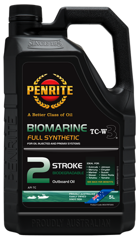 Penrite NMMA Approved Biodegradeable Fully Synthetic Outboard TC-W3 2-Stroke Oil (5 Litres)