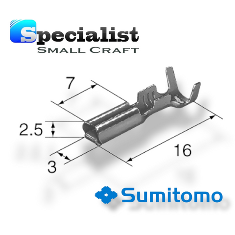 25x Sumitomo 3mm female spade fittings for sealed connectors