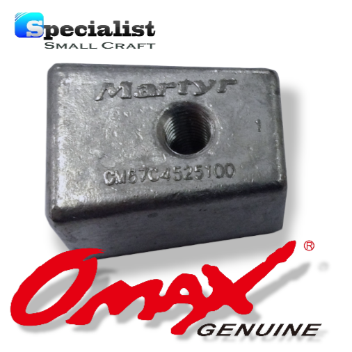 Saltwater lower unit anode by Martyr to suit Yamaha & Selva 25-60hp Outboards, replacing Pt. No. 67C-45251-00