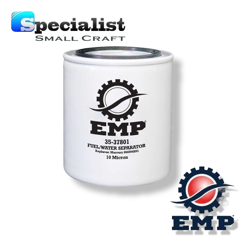 10 Micron Water Separating Fuel Filter for Mercury Mariner outboard, & MerCruiser inboard / sterndrive engines, replacing Pt. No. 866594K01