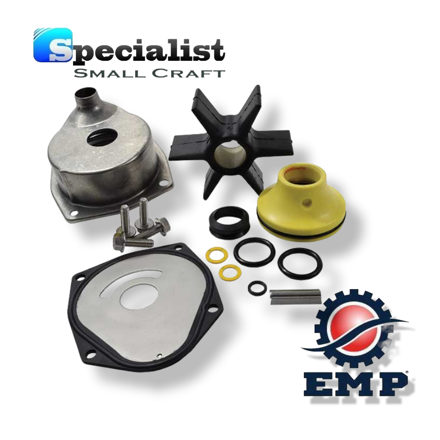 Water Pump Kit with Housing for Mercury Mariner 3-cyl 30-105hp, 4-cyl 75-120hp, V6 200-250hp outboards & MerCruiser Alpha One Gen II Drives