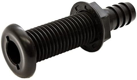 Extended Thread Skin Fitting with 3/4" / 19mm hose barb in Black