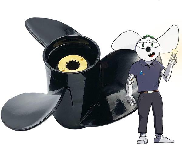 10 3/4" x 12" PolaStorm Aluminium Propeller Mercury 25-70hp. 13 tooth spline